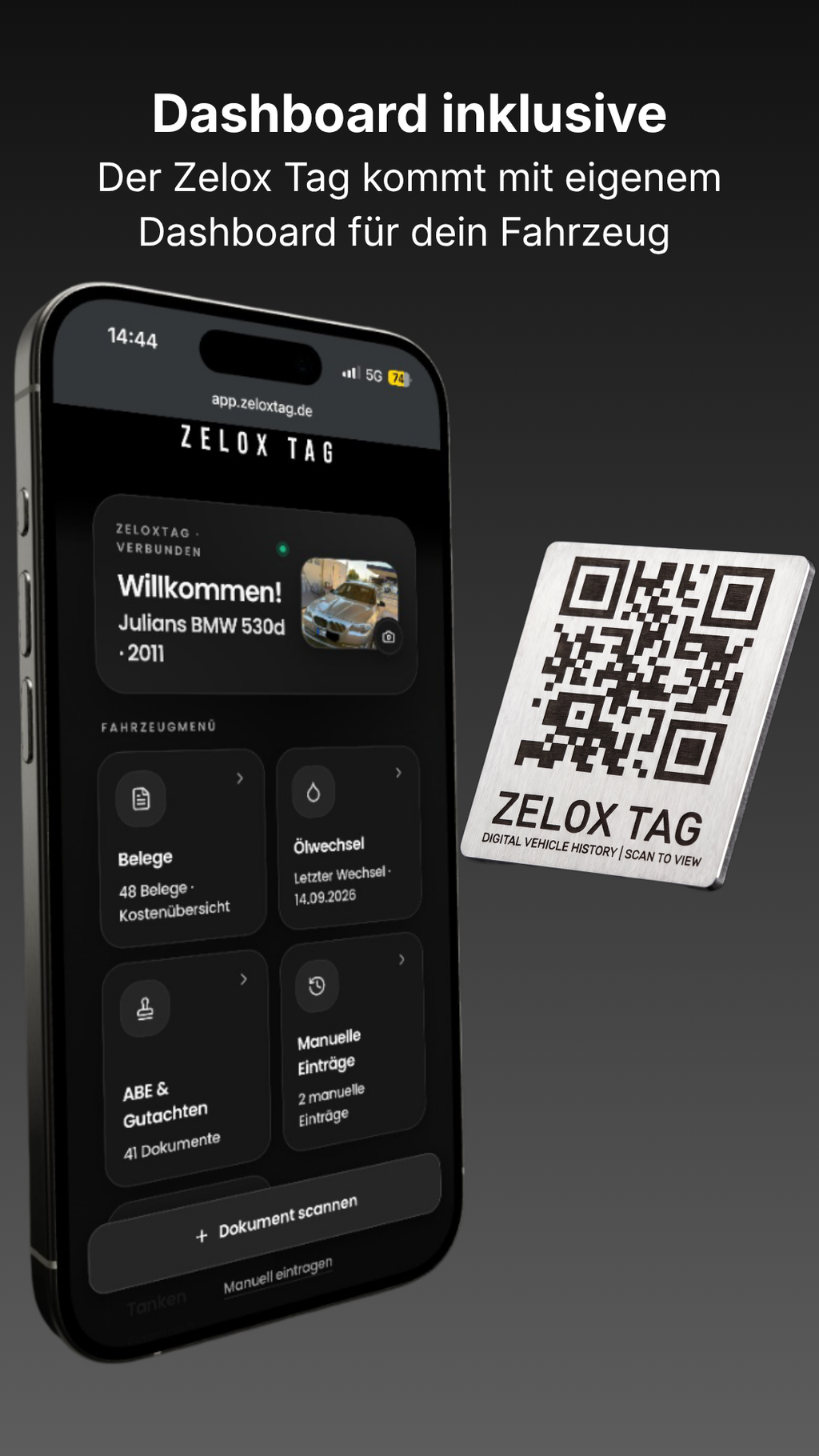 Zelox Tag - Digitaler Fahrzeugpass