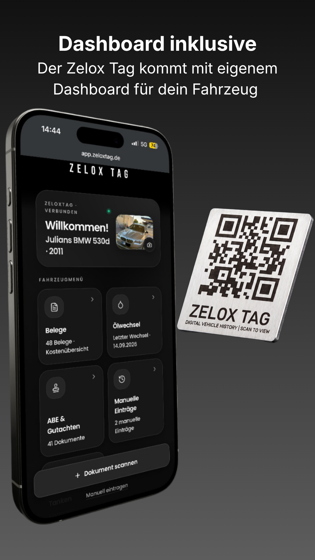 Zelox Tag - Digitaler Fahrzeugpass