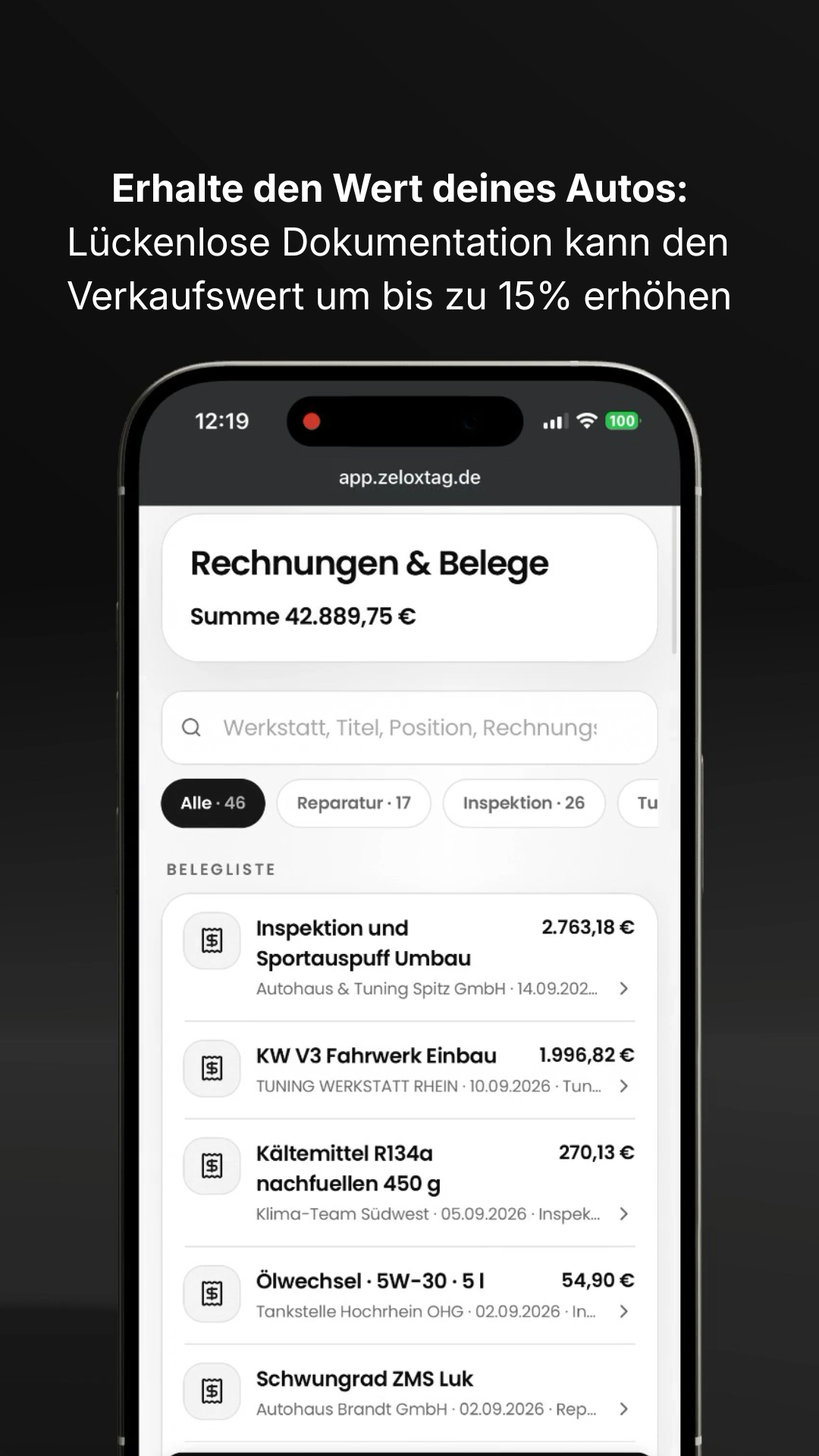 Zelox Tag - Digitaler Fahrzeugpass